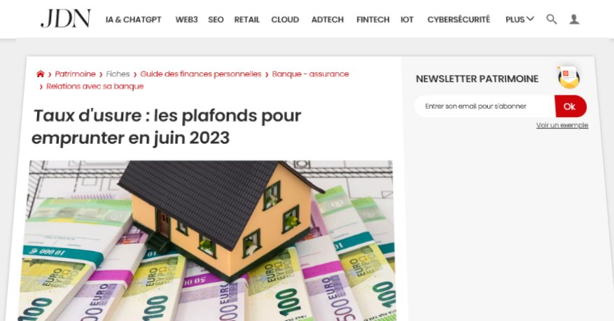 Le Journal du Net : imkiz intervient sur le relèvement du taux de l'usure